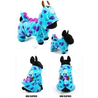 【花梟】ドラゴン・ドッグウェア【即納】【ブルー/2XS,XS,Mサイズ】 犬用品 パーカー つなぎ・カバーオール 四足 厚手 暖かい お買得Sale品 送料無料 tk-pt0001