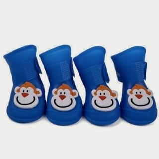【花梟】犬 小型犬【即納】 靴 雨具 犬用品【ブルー/Mサイズ】いぬ ドッグ シリコン 滑り止め 防水 雨靴 お買得Sale品 送料無料 tk-pt0491