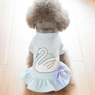 【花梟】ワンピース フリルドレス ドッグウェア【即納】二足 秋、冬物 暖かい 犬用品 【ライトブルー/Mサイズ】 ペット用品 ペットグッズ お買得Sale品 送料無料 tk-pt30087