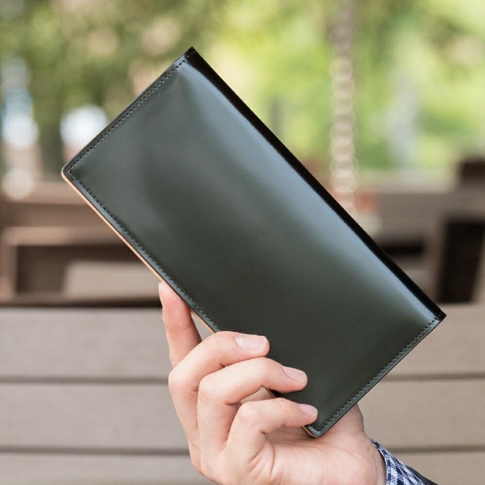 コードバン 馬革 通しマチ長財布 革財布 メンズ 名入れ刻印 Glucklicher Kerl ギリュックリヒャ ケアル Gk 012