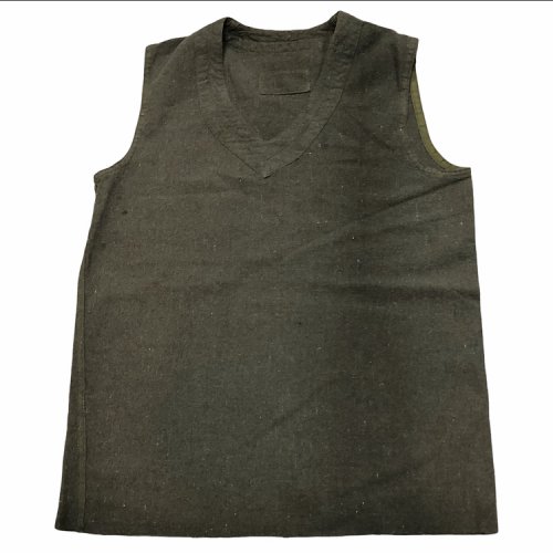 ڸ/USEDFrench Army Over Dye Linen Vest ''Olive'' ե󥹷  ͥ ٥ 