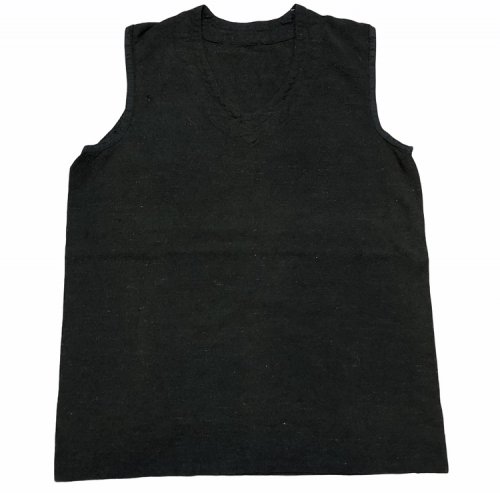 ڸ/USEDFrench Army Over Dye Linen Vest ''Black'' ե󥹷  ͥ ٥ 
