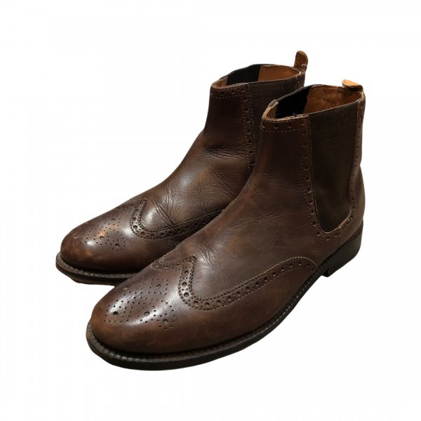 【古着/USED】GRENSON Wing Tip Leather Side Gore Boots グレンソン ウィングチップ レザー サイド