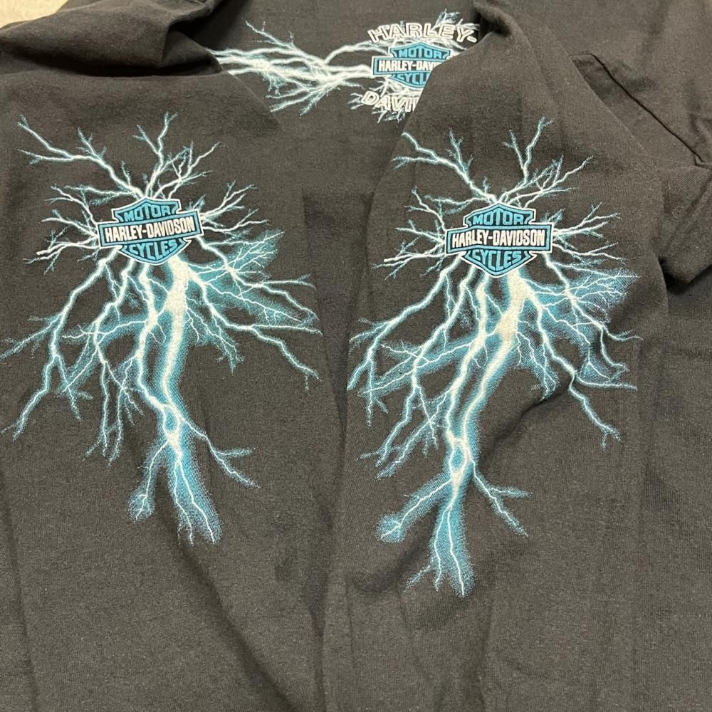 90's “Harley Davidson” Print Tee「THUNDER & LIGHTNING」 Made