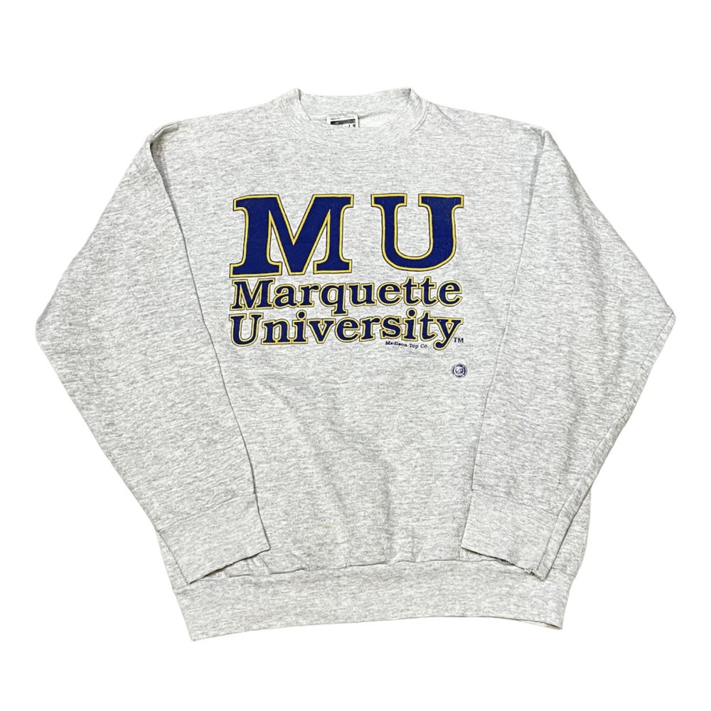 ڸ/USEDUSA 90's TULTEX College Print Sweatshirt ''Marquette University'' å ץ å L