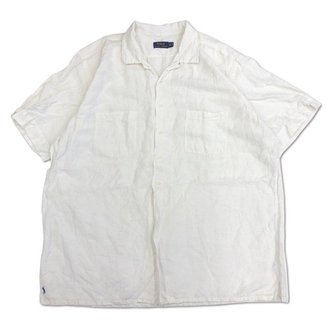 ڸ/USED POLO RALPH LAUREN LINENSILK S/S Shirts ݥ ե ͥߥ륯 ץ󥫥顼 Ⱦµ 2XLT