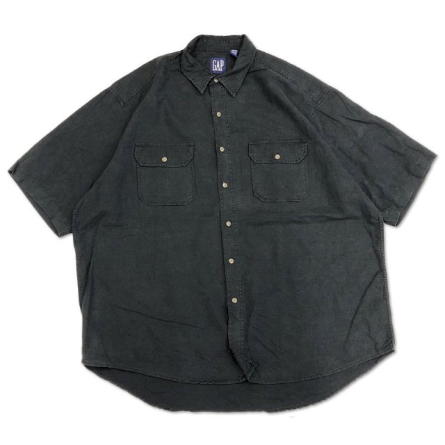 ڸ/USED OLD GAP LINENCOTTON S/S Shirts ɥå ͥߥåȥ Ⱦµ XL