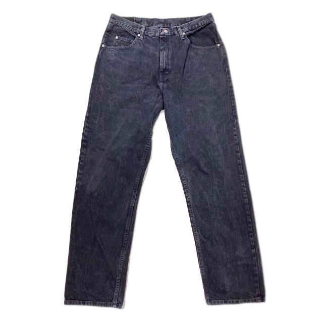 ڸ/USED Wrangler Black Denim Pants RELAXED FIT 󥰥顼 ֥åǥ˥ѥ åեå ơѡ W35