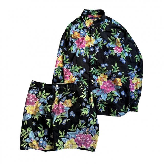 ڸ/USED Ralph Lauren Floral Pattern L/S Shirt Set Up