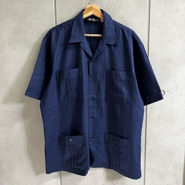 80's Alan Stuart S/S OPEN COLLAR SHIRT MADE IN U.S.A