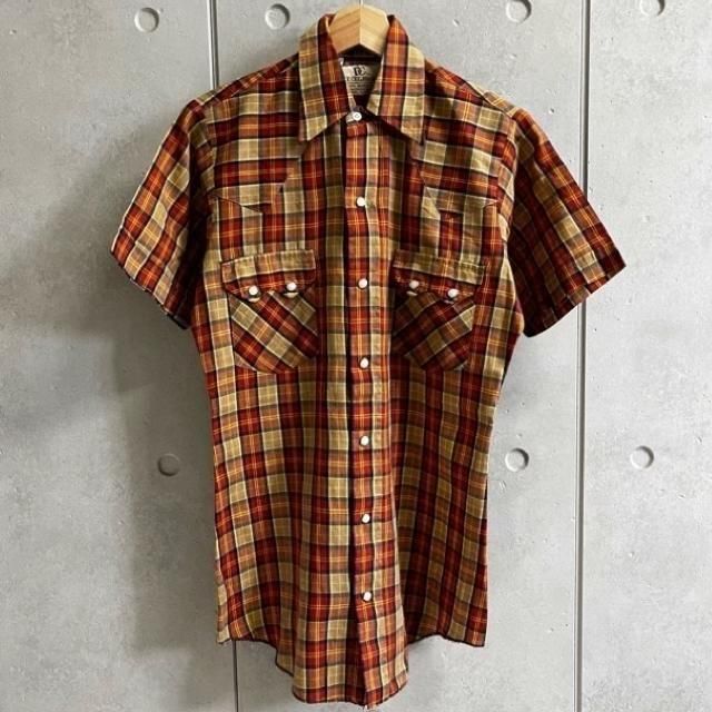 70's DEE-CEE WESTERN S/S CHECK SHIRT MADE IN U.S.A