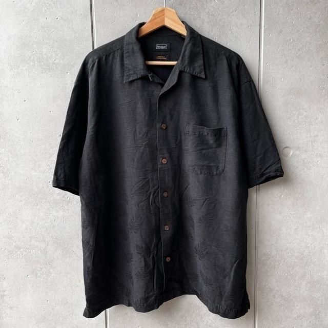 haggar SILK S/S Open Collar Shirt