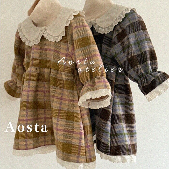 ͽ/46֤ͽ AOSTA  24ʪ  åɥ쥹 Wool check dress