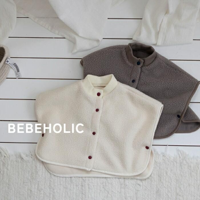 【予約商品/4〜6週間で入荷予定】 ベベホリック 25冬物 パフダンブルポンチョ 出産祝い コットン くすみカラー