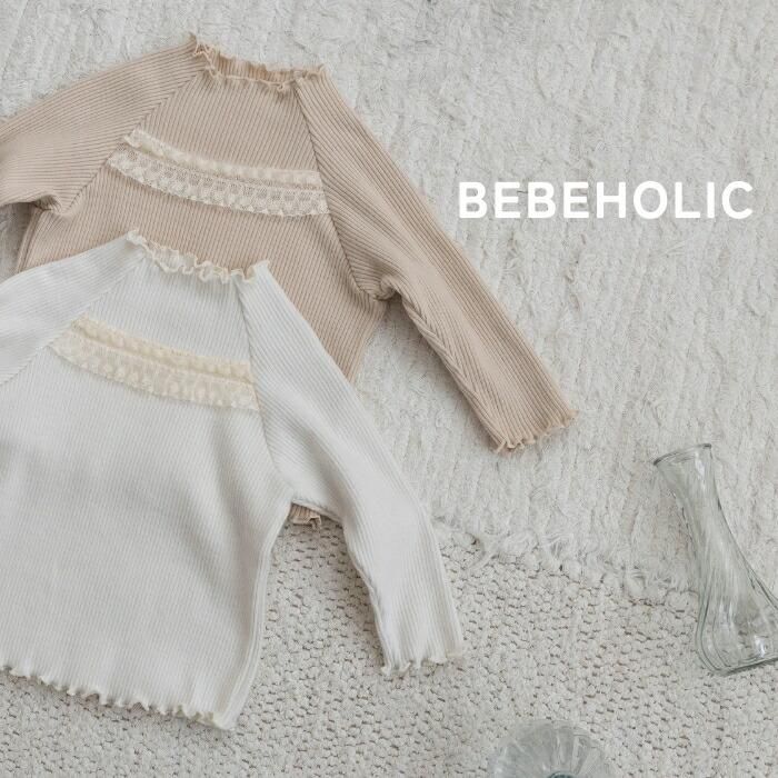 【予約商品/4〜6週間で入荷予定】 ベベホリック 25冬物 ルイレースT 出産祝い コットン くすみカラー