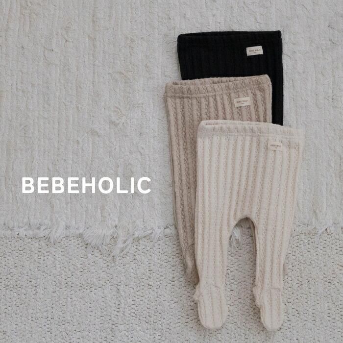 【予約商品/4〜6週間で入荷予定】 ベベホリック 25冬物 ケーブルレギンス 出産祝い コットン くすみカラー