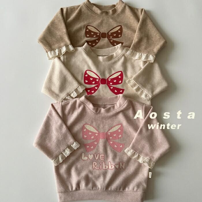 ޤĤ ͽ/46֤ͽ AOSTA  25ʪ  ֥ܥ󥹥åȥ Love ribbon sweatshirt