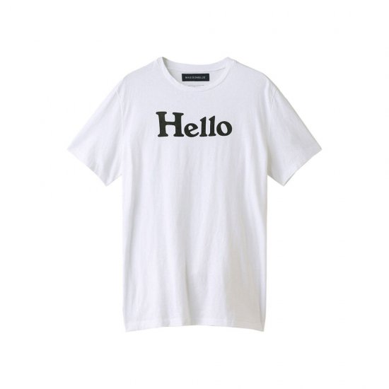 MADISONBLUE【マディソンブルー】　HELLO クルーネックTシャツ　white black