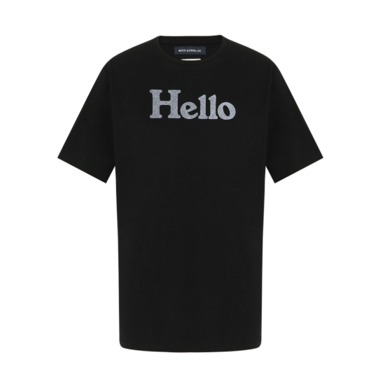 MADISONBLUE 【マディソンブルー】 HELLO CREW NECK TEE BLACK (MB999-7101)