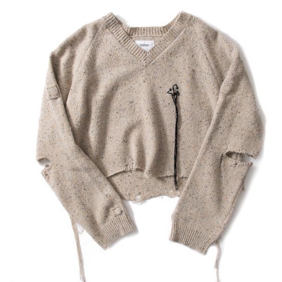 doublet 【ダブレット】 MAGNET ATTACHED KNIT PULLOVER IVORY 