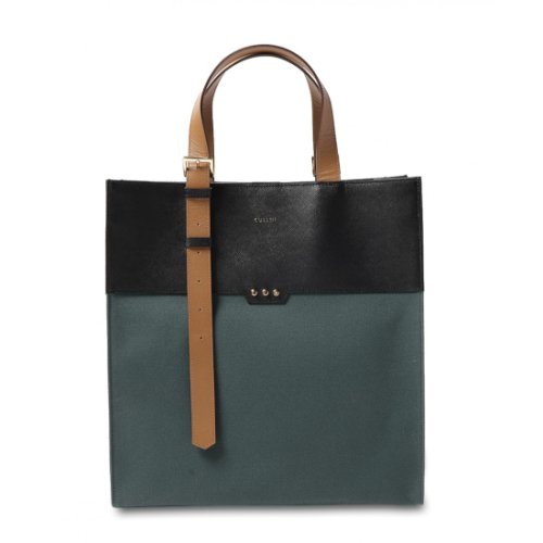 CULLNI 【クルニ】 Handle Leather&Canvas Combination Bag GREEN (BG-021)