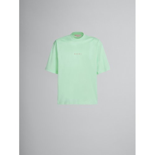 MARNI (マルニ) グリーン ロゴ入りオーガニックコットン製Tシャツ (HUMU0223P1USCS87L1V13)