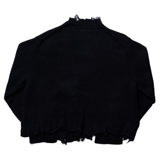 doublet 【ダブレット】 OVERSIZED CUT-OFF CARDIGAN BLACK
