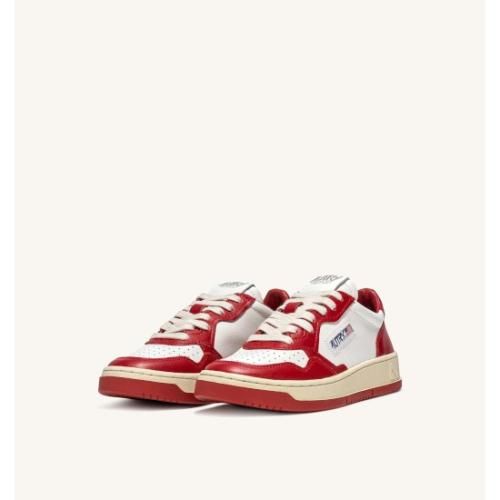 AUTRY ڥȥ꡼ TWO-TONE MEDALIST LOW SNEAKERS IN LEATHER COLOR WHITE AND RED MEN'S (AULM-WB02)