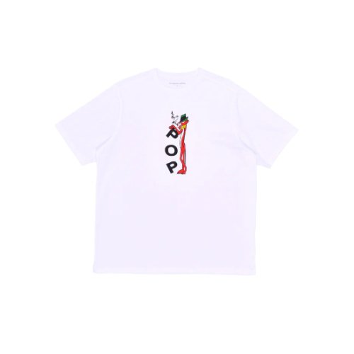POP TRADING COMPANY 【ポップトレーディングカンパニー】Pop Cool Cat T-Shirt White (POPSS23 02-021)