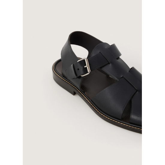 LEMAIRE 【ルメール】 FISHERMAN SANDALS VEGETAL TANNED LEATHER BLACK (FO0026 LL196)