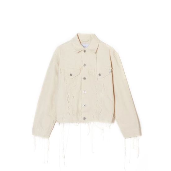 SUGARHILL【シュガーヒル】 Raw-Edge Canvas Denim Jacket Type3 IVORY