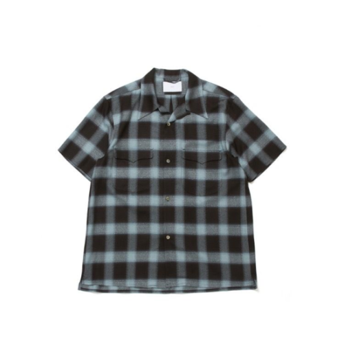 SUGARHILL【シュガーヒル】 Ombre Plaid Half Sleeve Blouse TURQUOISE BLUE (23SSSH04)