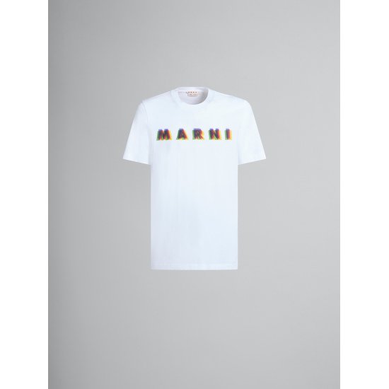 MARNI(マルニ) ホワイト3D MARNIプリント コットンTシャツ