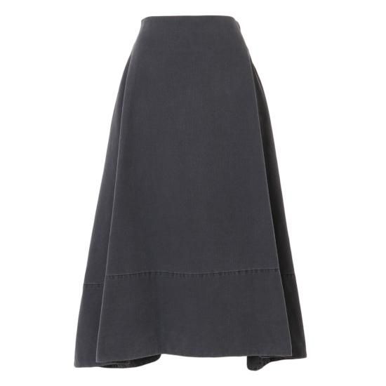 マディソンブルー ブラックフレアスカート／バックフレア ミモレスカート01 黒 MADISONBLUE 【マディソンブルー】 MI-MOLLET FLARE BACK SATIN