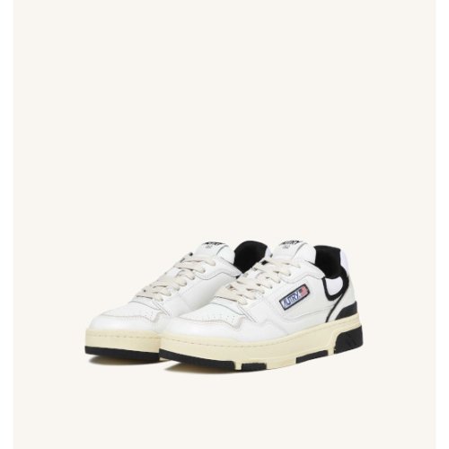 AUTRY 【オートリー】 CLC SNEAKERS IN LEATHER COLOR WHITE AND BLACK (ROLW-MM04)