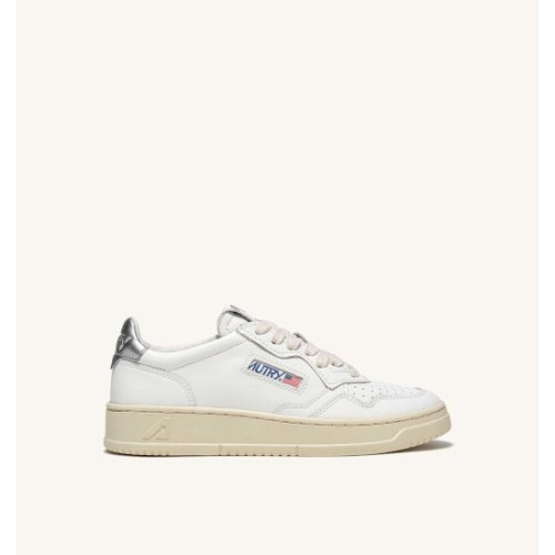 AUTRY ڥȥ꡼ MEDALIST LOW SNEAKERS IN LEATHER COLOR WHITE SILVER WOMAN'S (3241-AULW-LL05)
