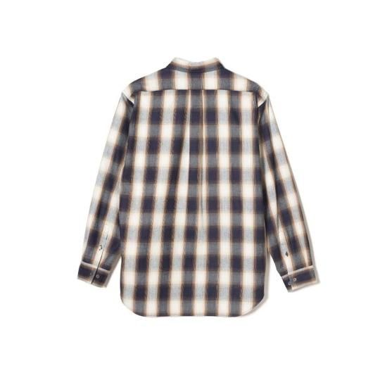 SUGARHILLシュガーヒル Indigo Cotton Ombre Plaid Classic Collar