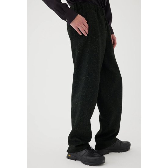 OVERCOAT 【オーバーコート】 Speckled Wool Drawstring Trouser BLACK 