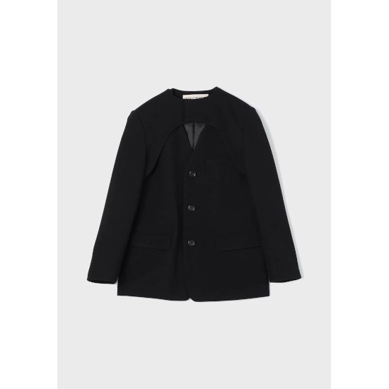 INSCRIRE 【アンスクリア】 Double Cloth Layered Jacket BLACK