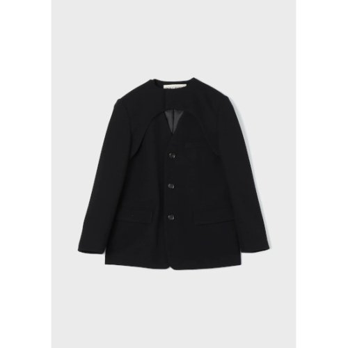 INSCRIRE 【アンスクリア】 Double Cloth Layered Jacket BLACK (IC232DAI23AWJK41)