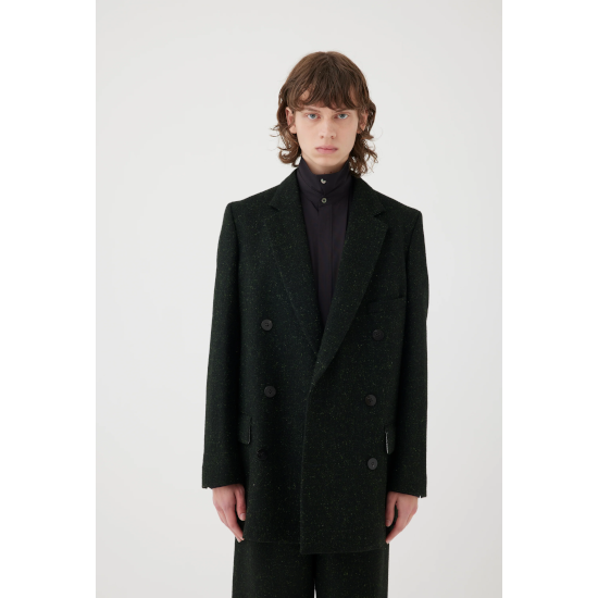 サイズ2カラーブラックOVERCOAT SPECKLED WOOL MELTON BLOUSON