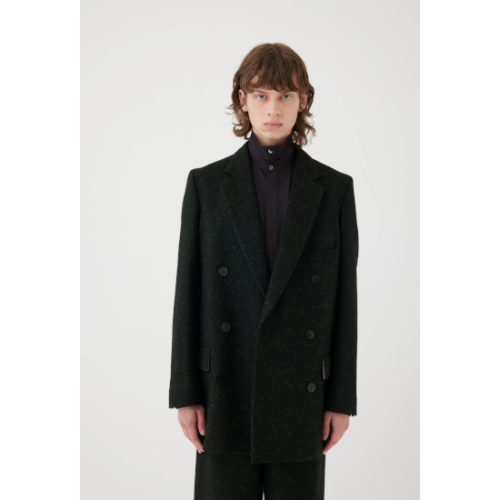OVERCOAT 【オーバーコート】 Speckled Wool Double Breasted Jacket FOREST GREEN (F23J04-NKBW)