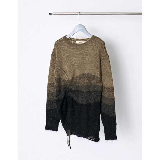 RUMCHE 【ラム・シェ】 Gradation Shirring Knit / khaki (R23A10702)