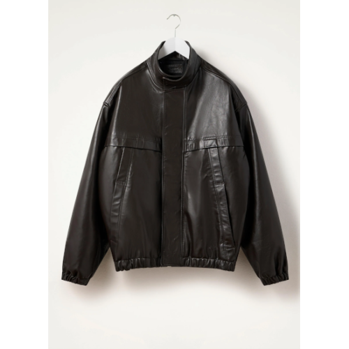 LEMAIRE ڥ᡼ BOXY LEATHER BLOUSON DARK CHOCOLATE (OW1027 LL0039)
