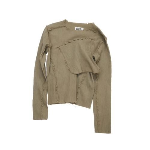 kotohayokozawa ڥȥϥ襳 Cotton Yoryu Ethical Dye Long Sleeve Top KHAKI  (TD23A-YR-L)