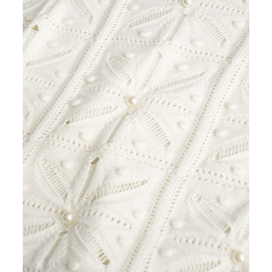 MUVEIL 【ミュベール】 パールニットプルオーバー white
