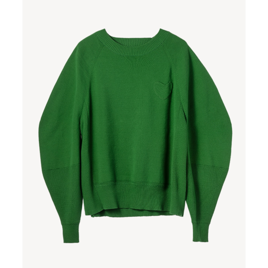 MUVEIL 【ミュベール】 ハートパッチニットプルオーバー green 