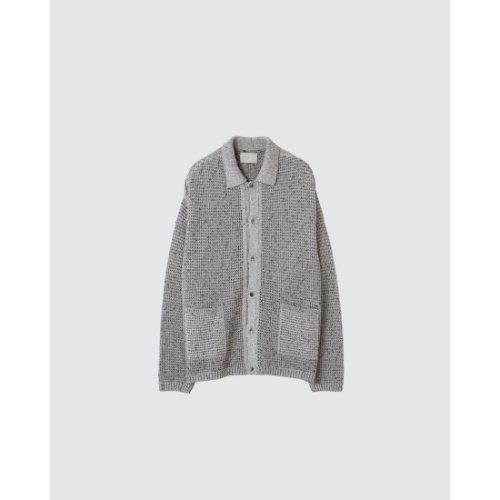 yoke 【ヨーク】MESH KNITTED BUTTONED CARDIGAN WHITE (YK24SS0676S)