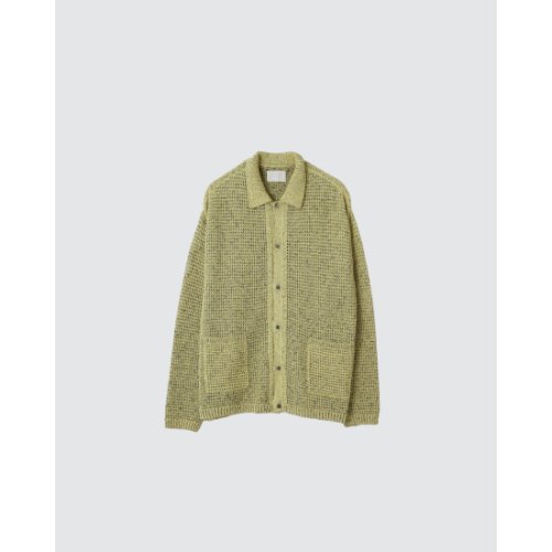 yoke 【ヨーク】MESH KNITTED BUTTONED CARDIGAN YELLOW (YK24SS0676S)
