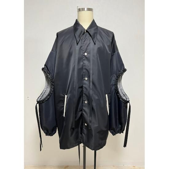 即完売　kidill 24aw PUNK TEXT COACH JACKET KIDILL / PUNK TEXT COACH JACKET / BLACK | ふぁいん